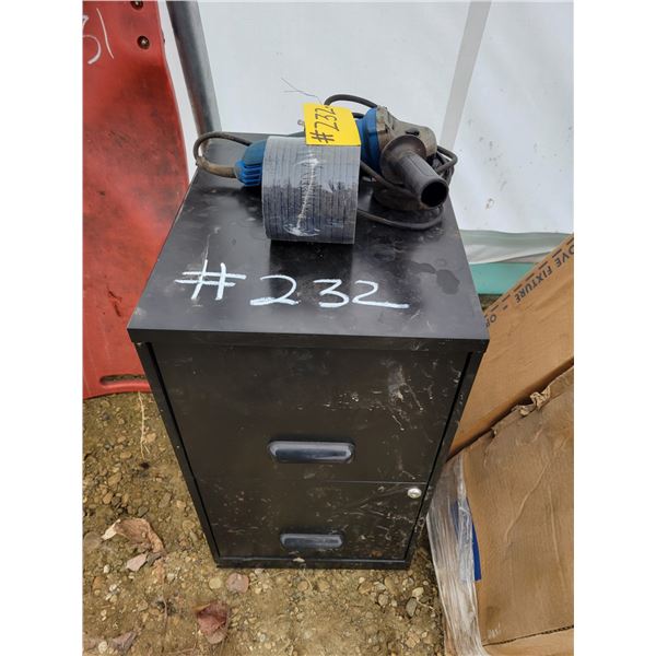 Black Cabinet, angel grinder & approx. 15- discs