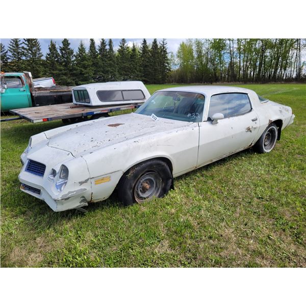 Approx. 1980 Camaro, V8, white, SN. 1P87JAL514875  (West Yard)