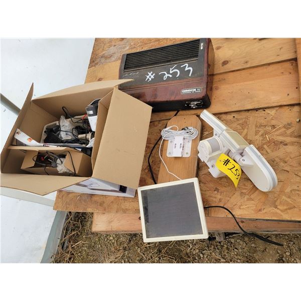 Lorex wireless security camera system, Oreck XL air purifier, lights etc.