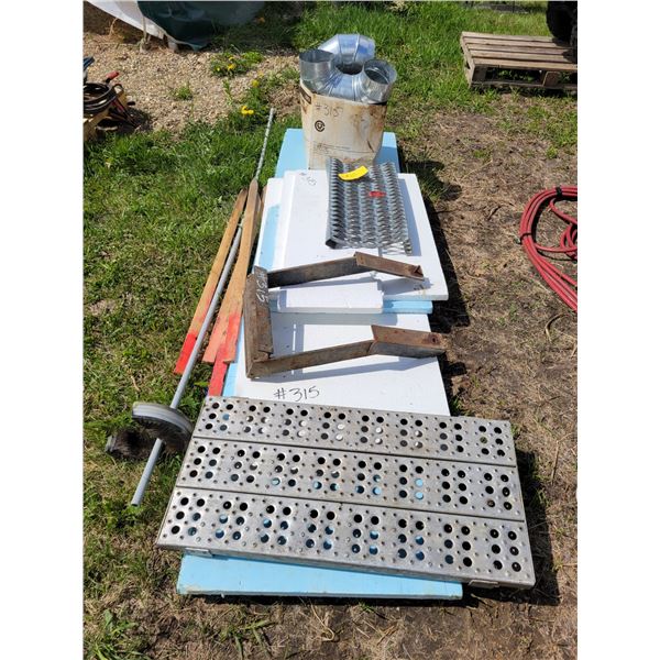 Styrofoam, grating, pipe washer & ducting