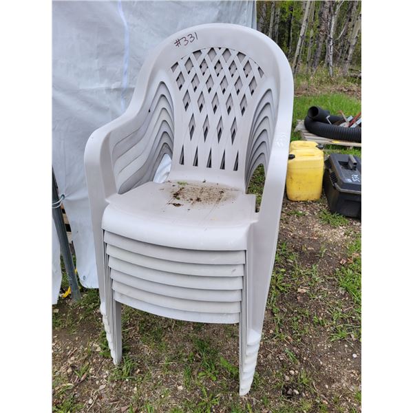 Approx. 7- plastic lawn chairs