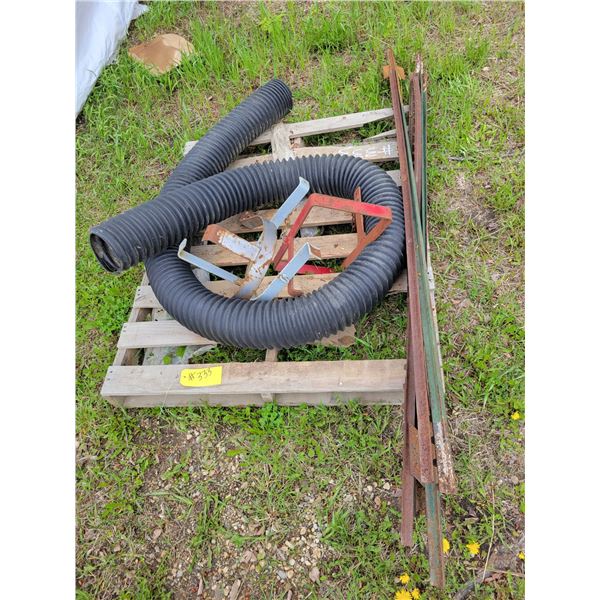 1- Lot of T-bars, rubber hose, metal brackets