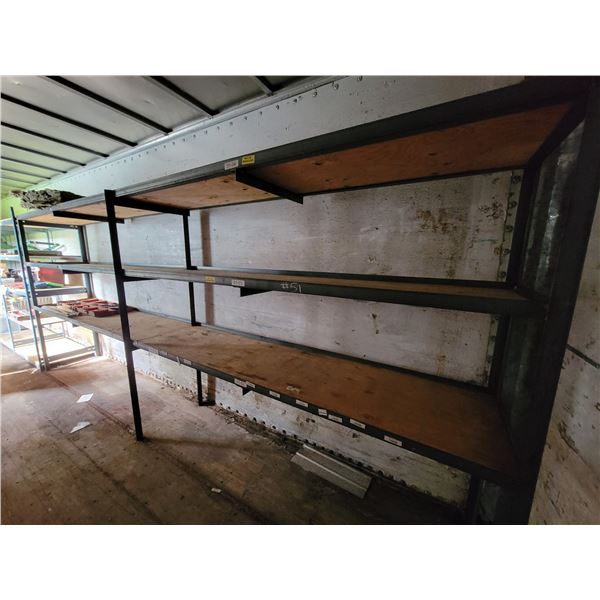 (so much each x2) 2- 194" x 7 ft, 4-row metal shelf c/w plywood (In Van-West Yard)