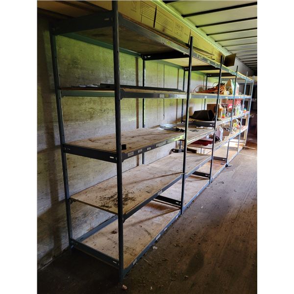249", 5-row, metal shelf unit c/w plywood (In Van-West Yard)