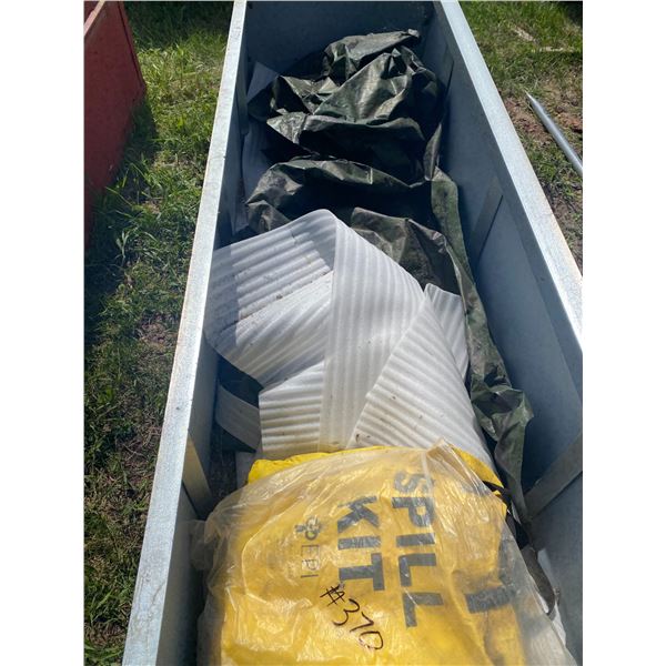 Red metal storage box c/w spill kit