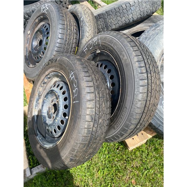 2- 15" tires & 2- 16" tires, 11- various tires & rims