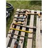Image 2 : Pallet of crowbars, pipe wrench's & wire stretchers