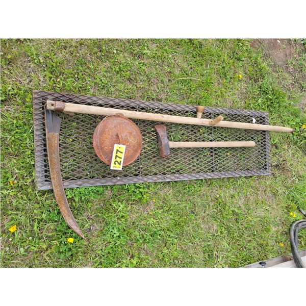 Bean pot, sythe, splitter, mesh frame