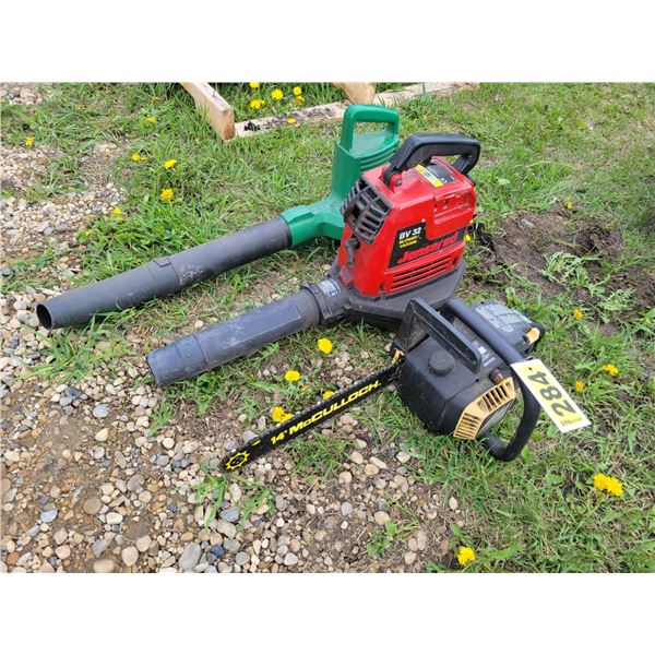 Chain saw & 2- blowers