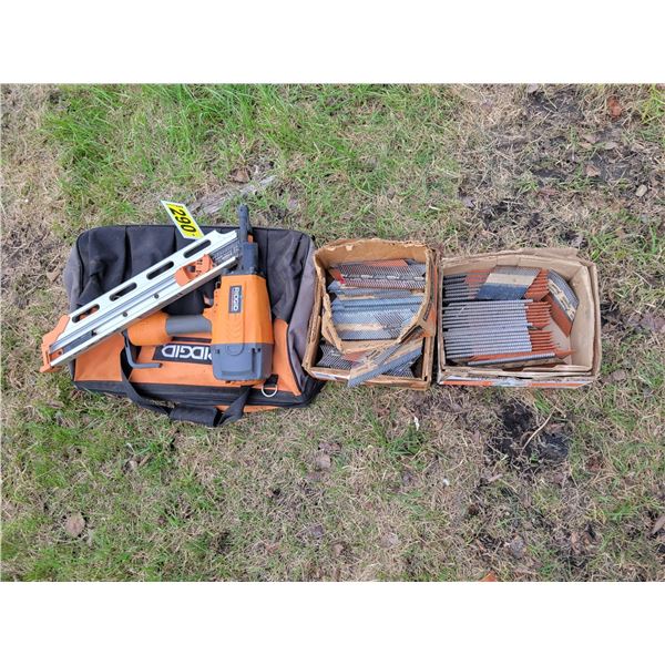 Rigid air stapler & 3- boxes of nails