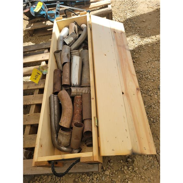 Wood crate c/w exhaust pipes