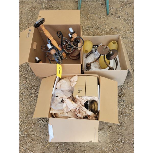 Qty of hanging chandeliers, lights etc.