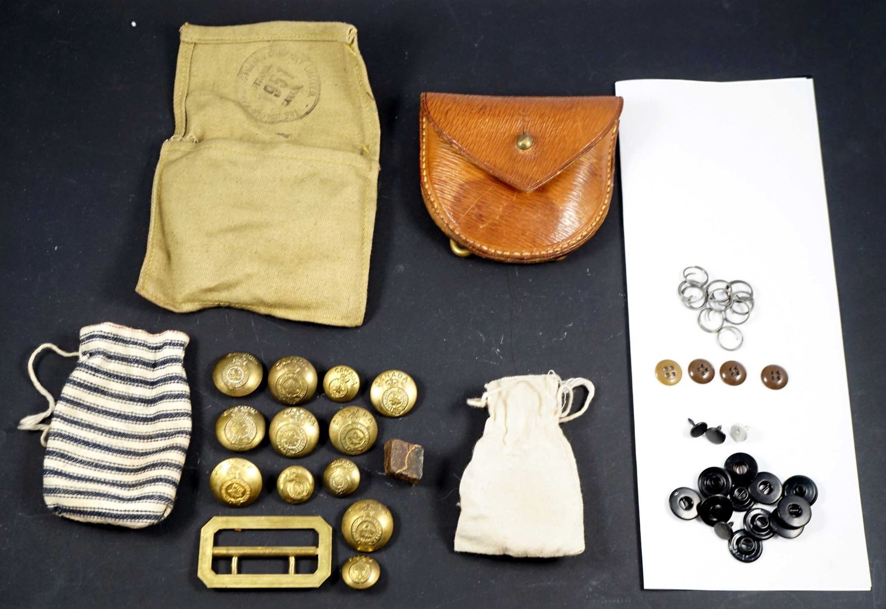 CANADA 1902-1950 Khaki Pouch with Buttons Used