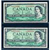 Image 2 : CANADA $1.00 1954 Modified & 1967 A Lot of 41 Banknotes Very Good-Unc