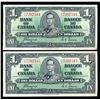Image 1 : CANADA 1937-1986 A Pair of Paper Banknotes and 23 Cu-Ni Dollars