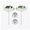 Image 4 : NEW 18k White Gold 2.55 ctw Round Brilliant Tsavorite Stud Earrings & Diamond Ha