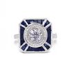 Image 1 : 0.81 ctw Diamond and 1.43 ctw Blue Sapphire 18K White Gold Ring (0.96 ctw Diamon
