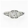 Image 4 : Antique Art Deco 18k Gold 0.38 ctw European Diamond Open Filigree Engagement Rin