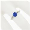 Image 3 : Vintage 14k White Gold 1.26 ctw Round Sapphire Solitaire Open Work Engagement Ri