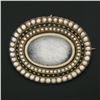 Image 2 : Antique Victorian 18k Gold Pearl & Black Enamel Oval Mourning Brooch Pin Pendant