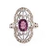 Image 1 : 1.71 ctw Purple Pink Sapphire and 0.10 ctw Diamond 14K White Gold Ring