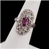 Image 3 : 1.71 ctw Purple Pink Sapphire and 0.10 ctw Diamond 14K White Gold Ring