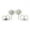 Image 3 : New 14k White Gold .44 ctw Martini Bezel Set Round Brilliant Diamond Stud Earrin