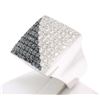 Image 6 : Large 18k White Gold 3.60 ctw Black & White Diamond Square Cushion Ladies Ring