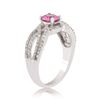 Image 3 : 0.70 ctw UNHEATED Pink Sapphire and 0.44 ctw Diamond 14K White Gold Ring