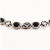 Image 3 : 98.83 ctw Blue Sapphire and 6.52 ctw Diamond 18K White Gold Necklace