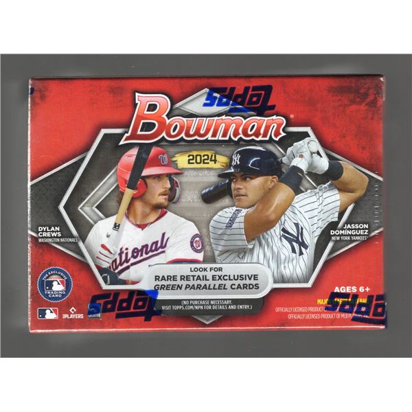 2024 Bowman Baseball blaster Box: Look for rare retail exclusive green parallel cards, super limited