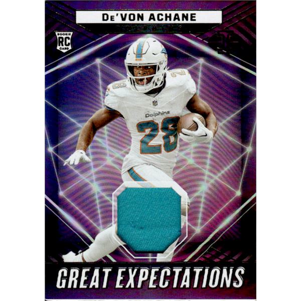 De'Von Achane 2023 Panini Illusions Great Expectations Relic Jersey Patch Card #GE-DAC