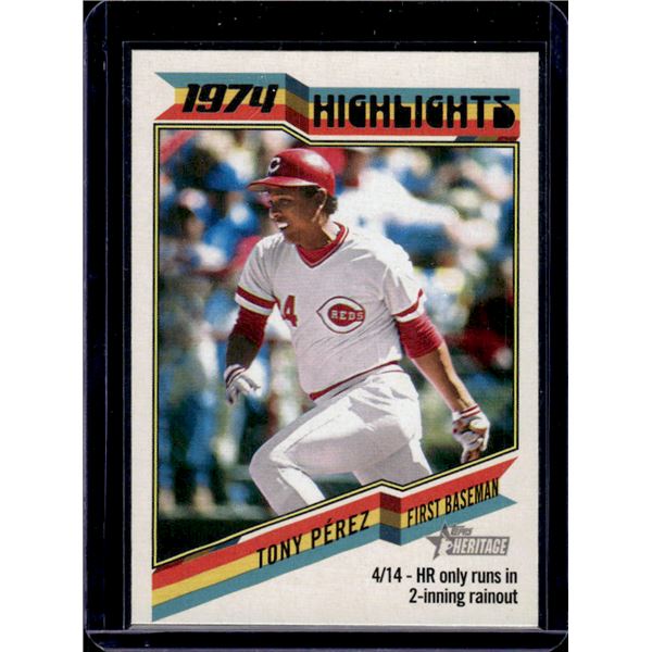 Tony Perez 2023 Topps Heritage 1974 Highlights #74H-4