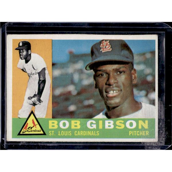 Bob Gibson 1960 Topps #73 in EXTREMELY good condition.