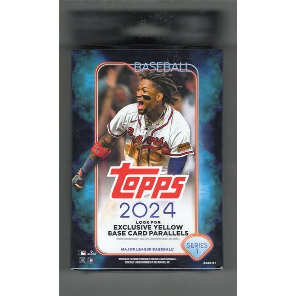 2024 Topps Series 1 Baseball Hanger Box: Look for exclusive yellow base card parallels! 59 Cards per