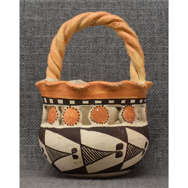 ACOMA INDIAN POTTERY BASKET