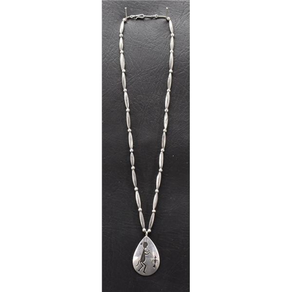 NAVAJO SILVER PENDANT AND NECKLACE