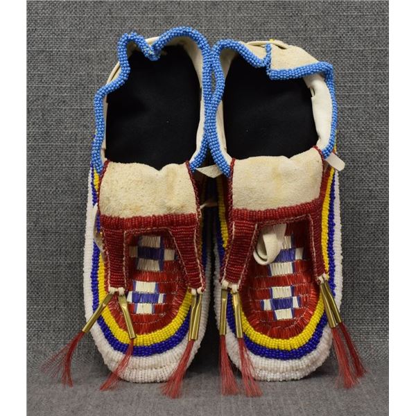 SIOUX BEADED AND QUILLED MOCCASINS