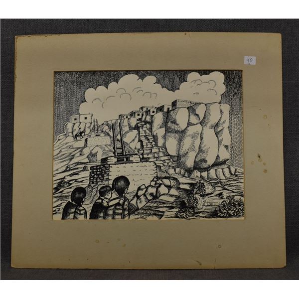 HOPI PEN AND INK (L HONEWUTEWA JR)