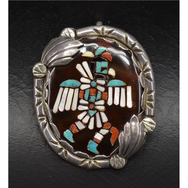 ZUNI SILVER PIN/PENDANT (FRANK VACIT)