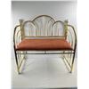 Image 1 : Brass Like Hallway Bench with Upholstered Seat