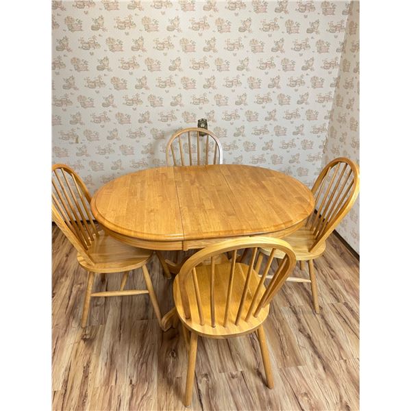 Wooden Dining Table with 1 Leaf  & 4 Chairs
