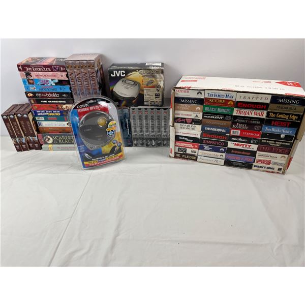 Assorted VHS Movies & Portable CD Player