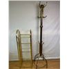 Image 1 : Brass Coloured Coat Rack and Shoe Rack
