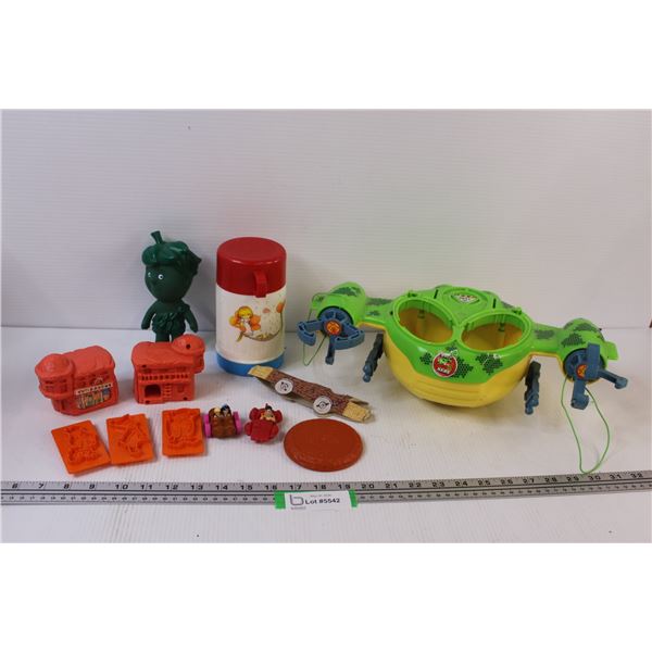 Lot of: Flintstones  Toys, Vintage Thermos, "Sprout" Toy, Attack Toy