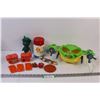 Image 1 : Lot of: Flintstones  Toys, Vintage Thermos, "Sprout" Toy, Attack Toy