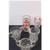 Image 2 : (4) Vintage Glass Glasses, (4) Glass Sundae Bowls, (2) Creamers