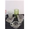 Image 3 : (4) Vintage Glass Glasses, (4) Glass Sundae Bowls, (2) Creamers