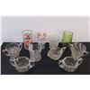 Image 4 : (4) Vintage Glass Glasses, (4) Glass Sundae Bowls, (2) Creamers