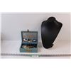 Image 1 : Necklace Jewelry Display, Vinyl Jewelry Box w/ Jewelry inside